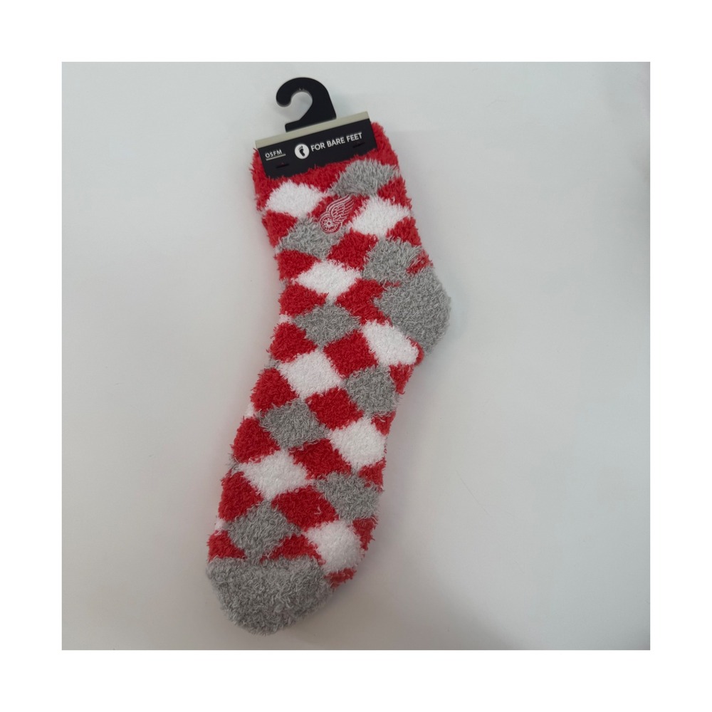 Detroit Red Wings NHL OSFM Cozy Diamond Pattern Fuzzy Socks